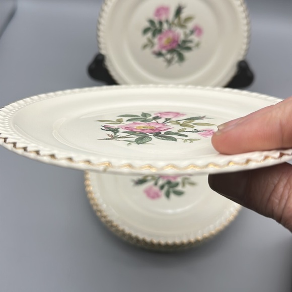 Floral Patterned Cream Plates - Picture 6 of 7